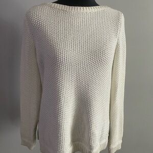 White House Black Market White Crew Neck Sweater